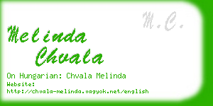 melinda chvala business card